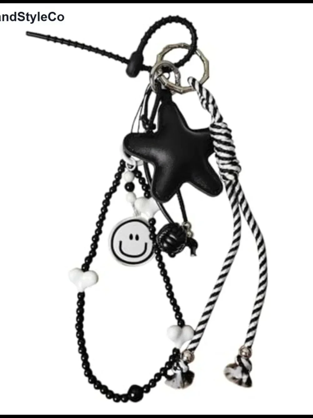 Leather Pentagram Bag Charm Keychain